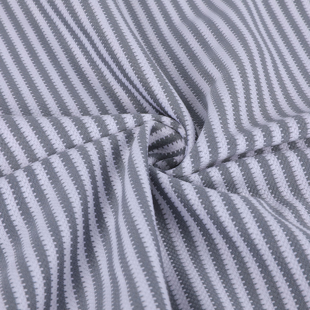 Single Jacquard miljøvennlig la blank stripe 10/90 Mulberry Silk bomullsstoff